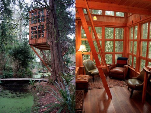 Tiny space IN A TREE HOUSE + beautiful interior + beautiful view = WIN!